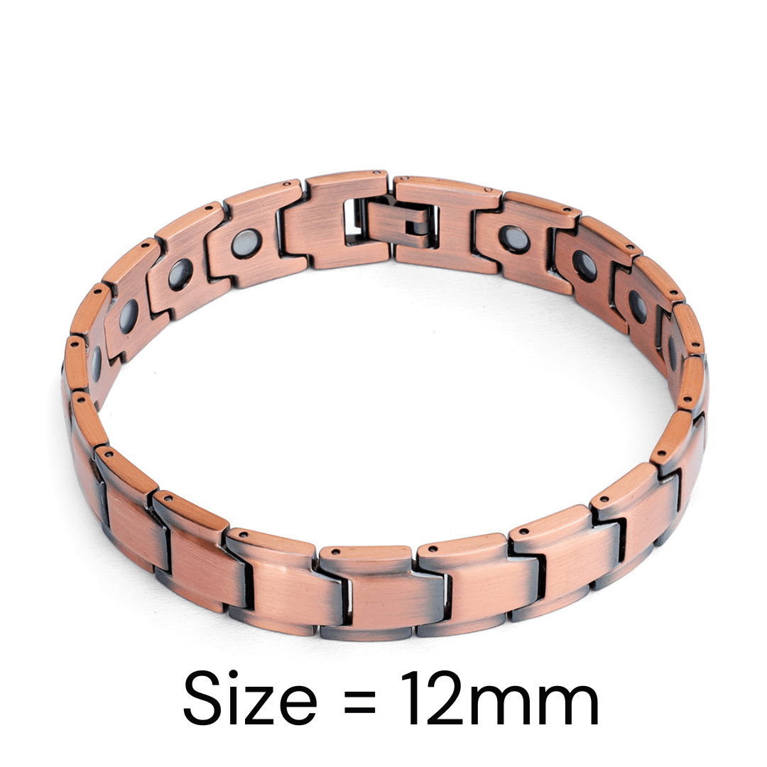 Pure Copper EMF Defense Magnetic Bracelet Your Emf Shield Link Bracelet - 12 MM Wide / 18+ Magnets (Increased Power) 