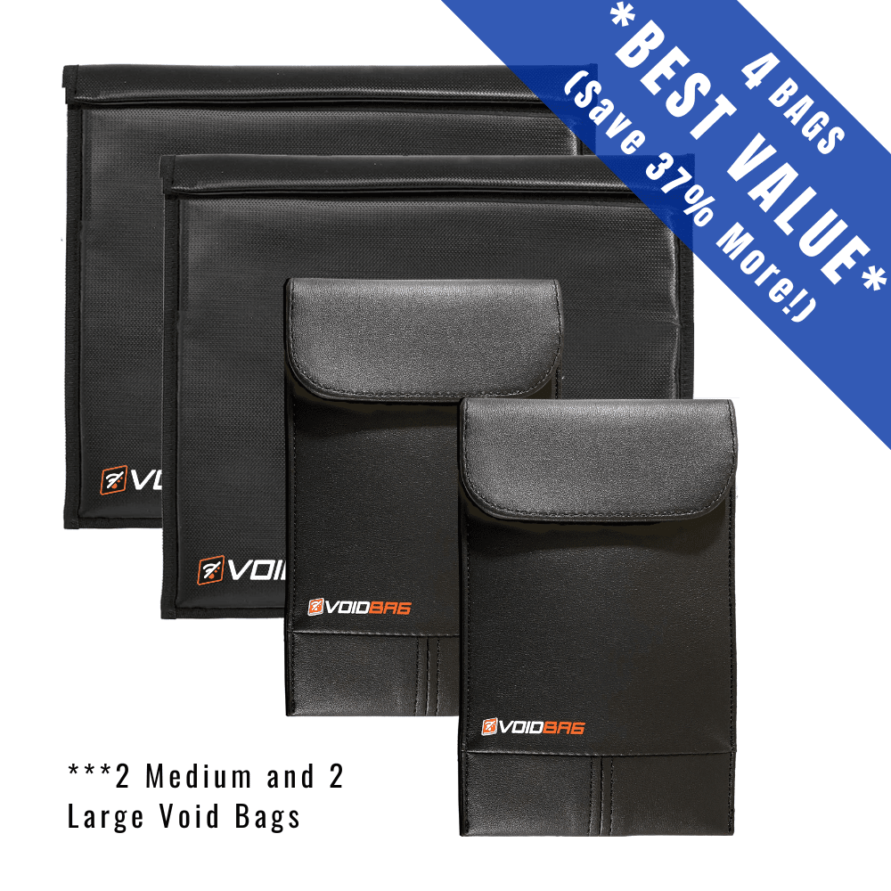 Void Bag (Faraday Bag) Bags Your Emf Shield 4 - 2 Medium and 2 Large Void Bag **BEST VALUE** (Save 35% More!!) 