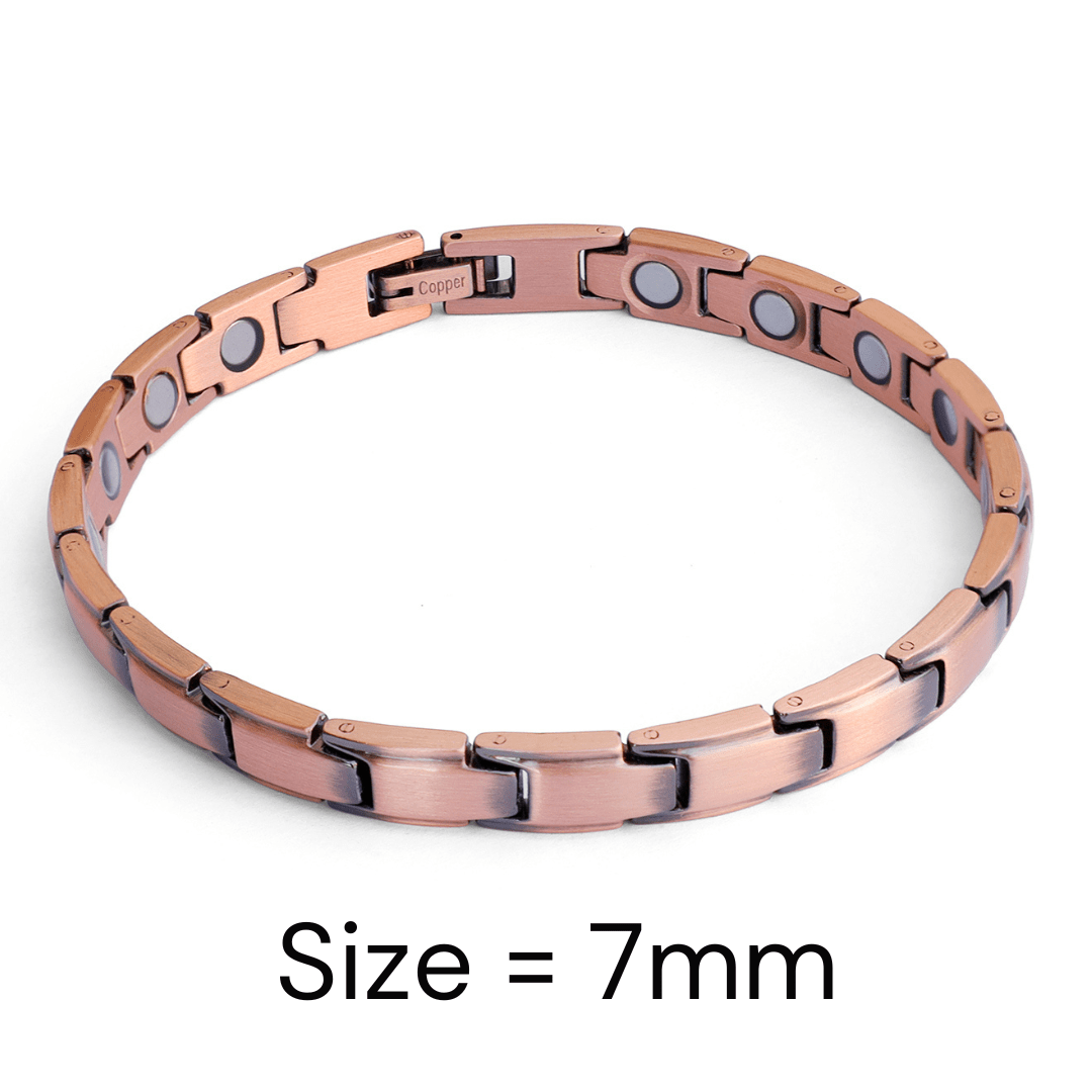 Pure Copper EMF Defense Magnetic Bracelet Your Emf Shield Link Bracelet - 7 MM Wide / 18+ Magnets (Standard Power) 