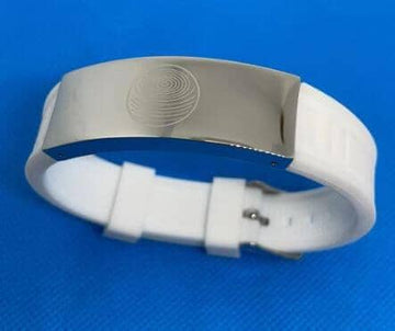 EMF Defense Bracelet 1.1 - DG Your Emf Shield Silver EMF Bracelet w/ Cream Band 